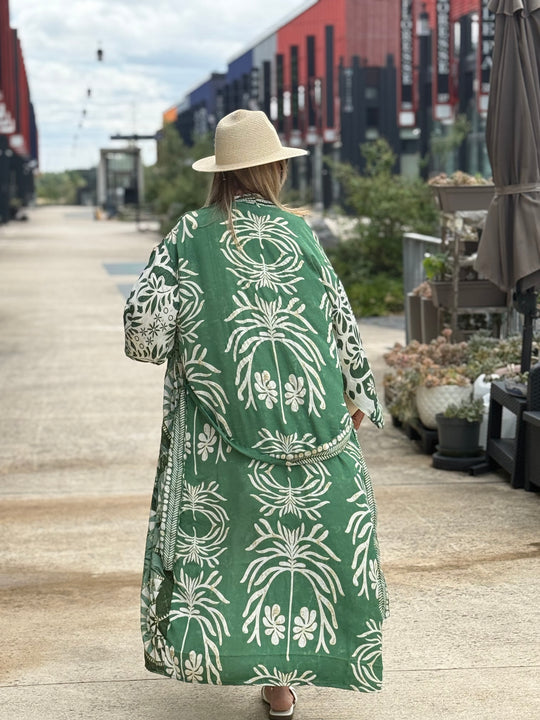 Kimono imprimée Vert N1