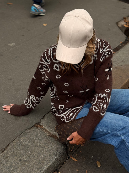 Pull gilet Bandana choco 06SC191