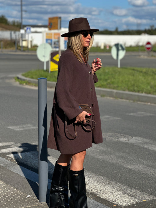 Gilet robe bouton or Choco B1541