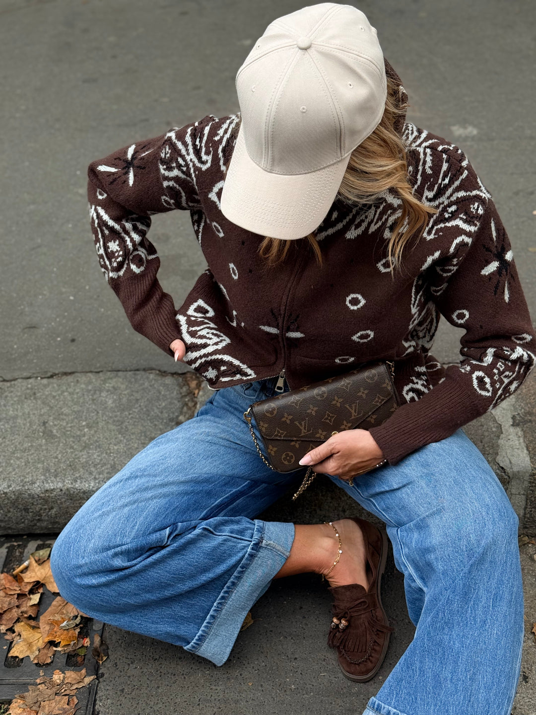 Pull gilet Bandana choco 06SC191