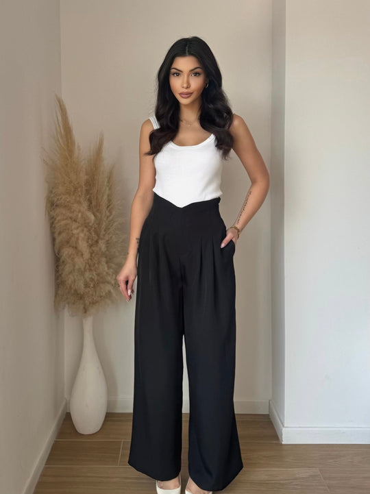Pantalon fluide noir Pf71