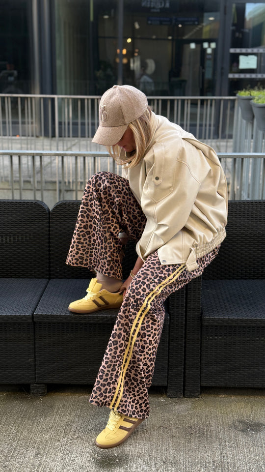 Ensemble jogging léopard bande jaune foncé