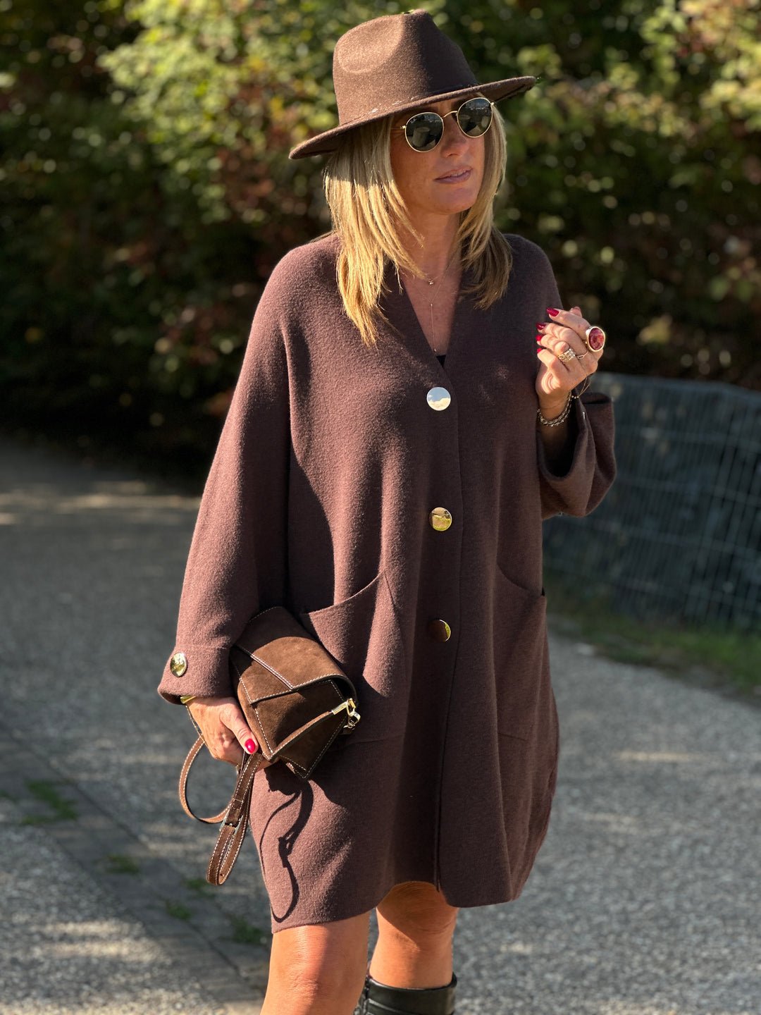 Gilet robe bouton or Choco B1541