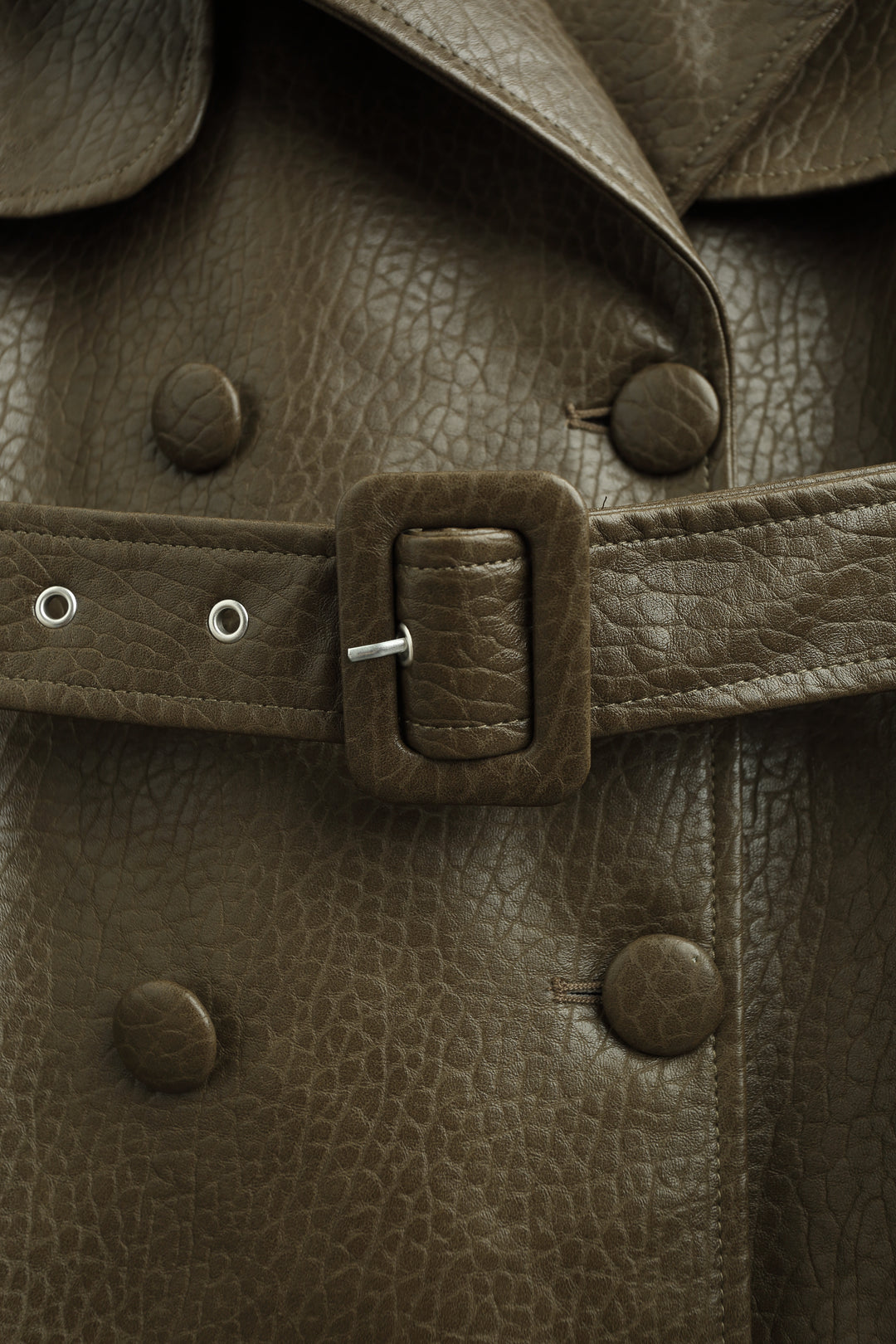 Trench similicuir kaki 2189