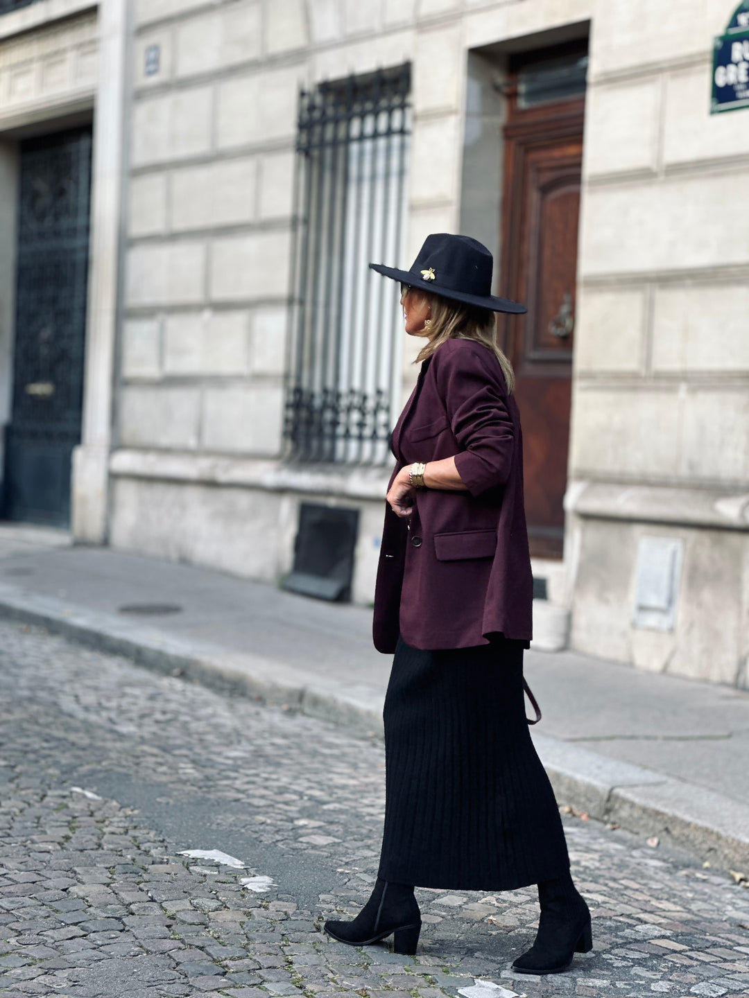 Jupe en maille Adam Noir / F