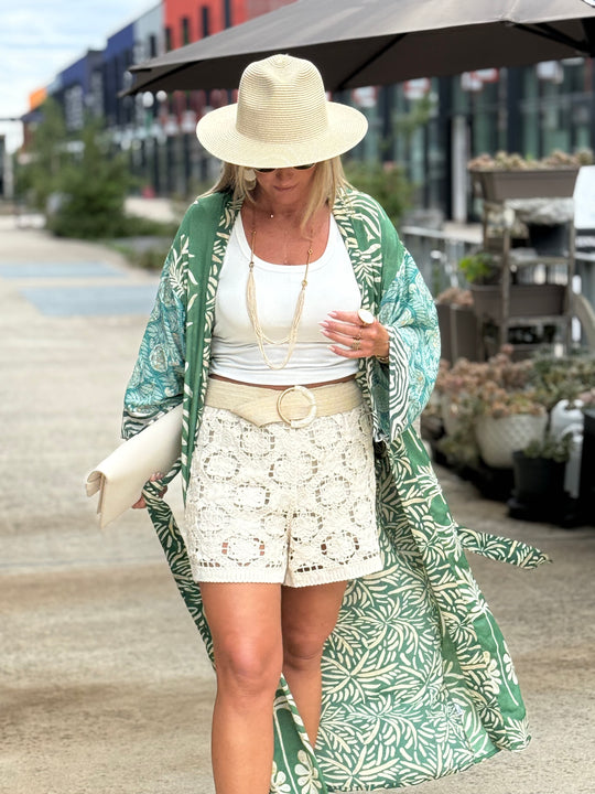 Kimono imprimée Vert N2