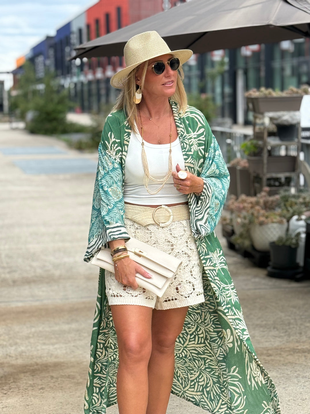 Kimono imprimée Vert N2