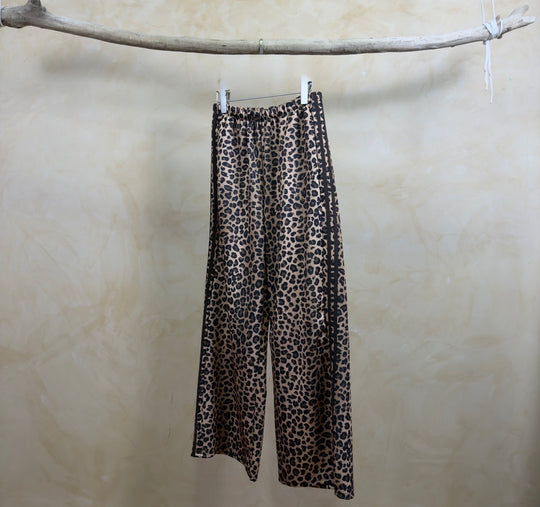 Pantalon jogging léopard bande Choco