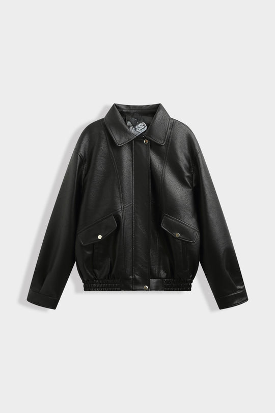 Veste similicuir Noir 2191