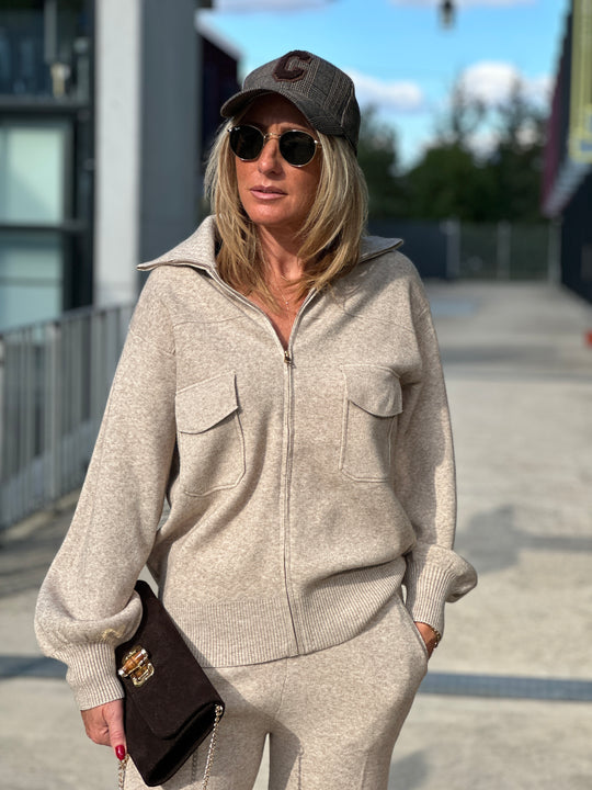 Gilet zip col cheminée poches 8930