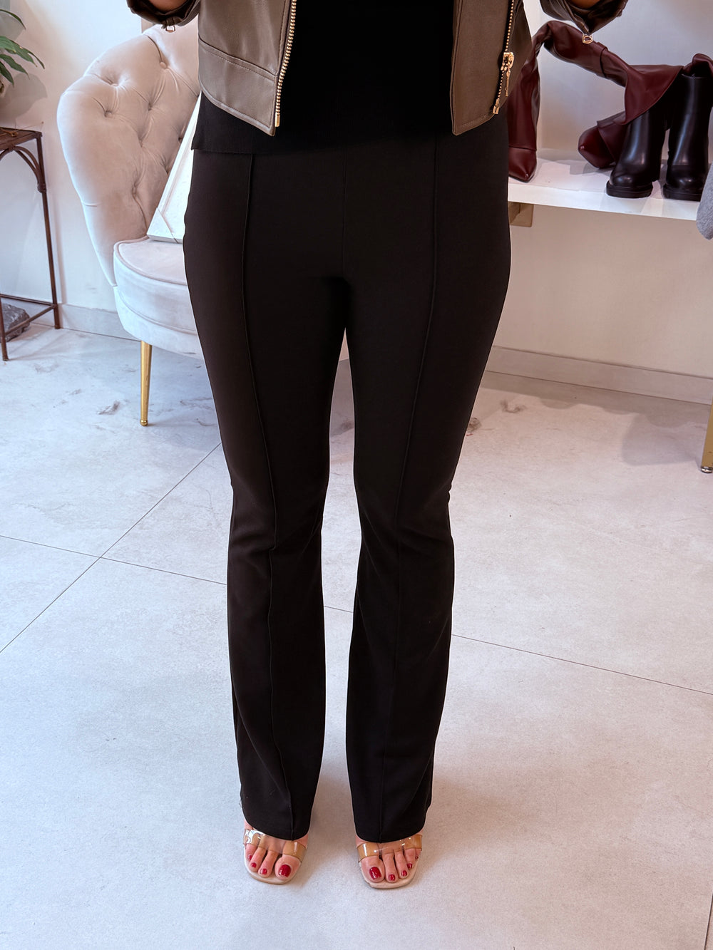 Pantalon fluide taille haute NOIR H590