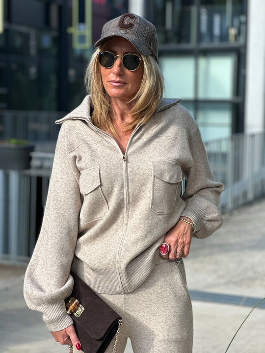 Gilet zip col cheminée poches 8930