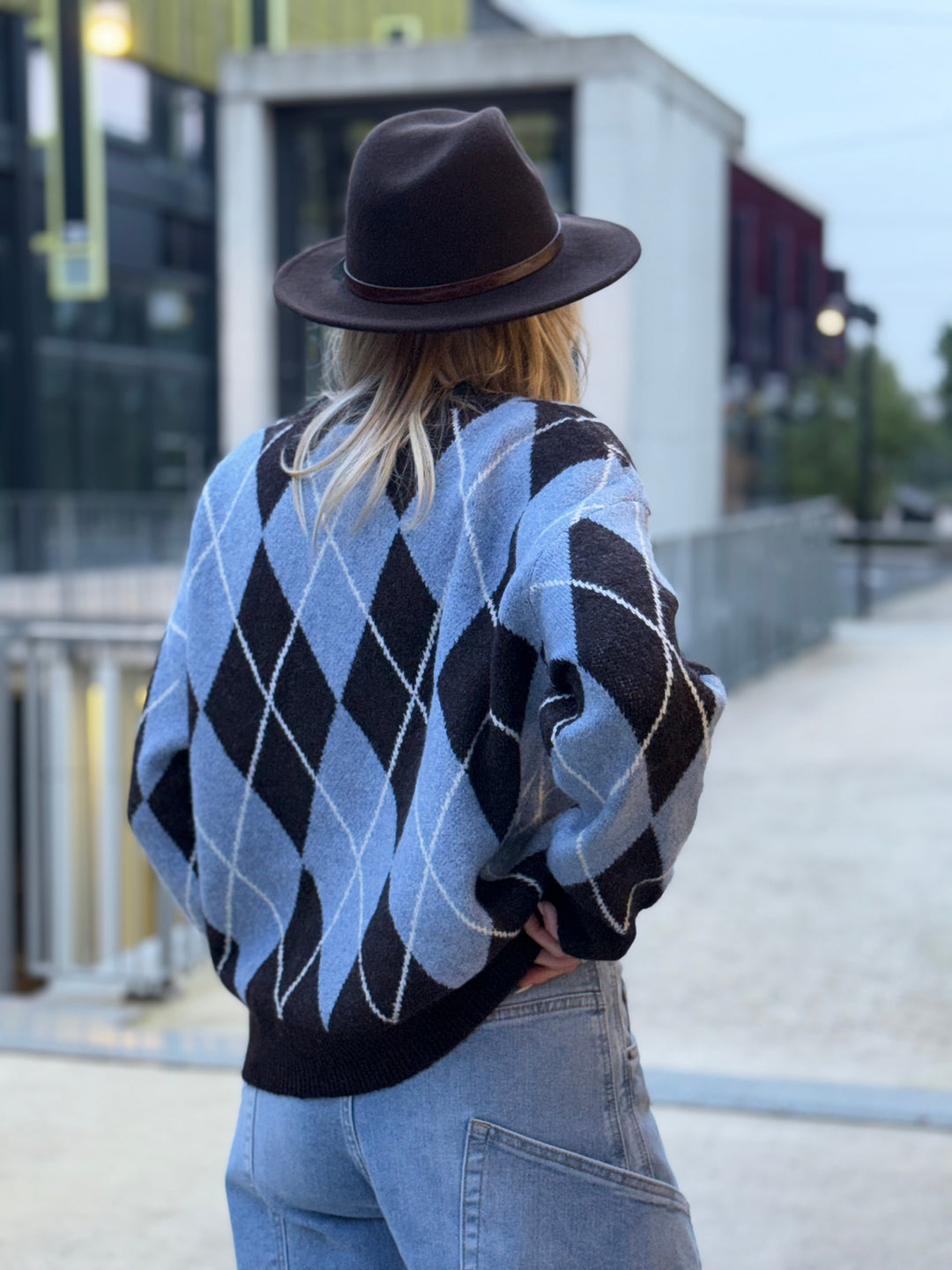 Pull jacquard choc/bleu 21147