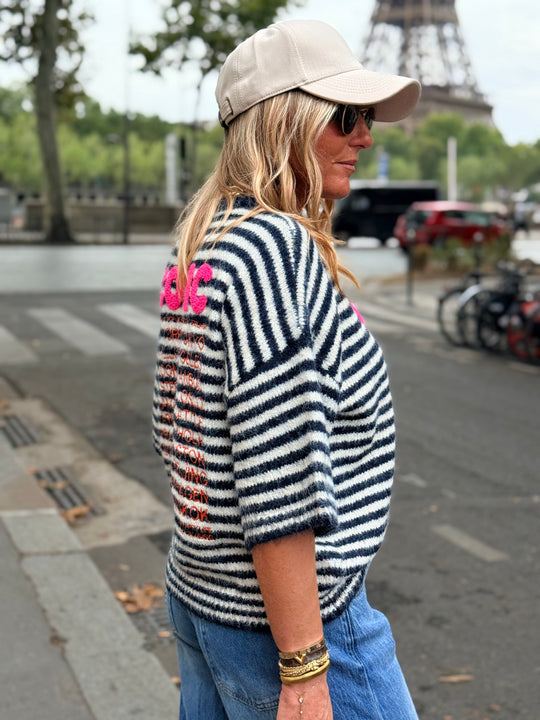 Pull Maille à rayure Iconic Bleu marine M66307