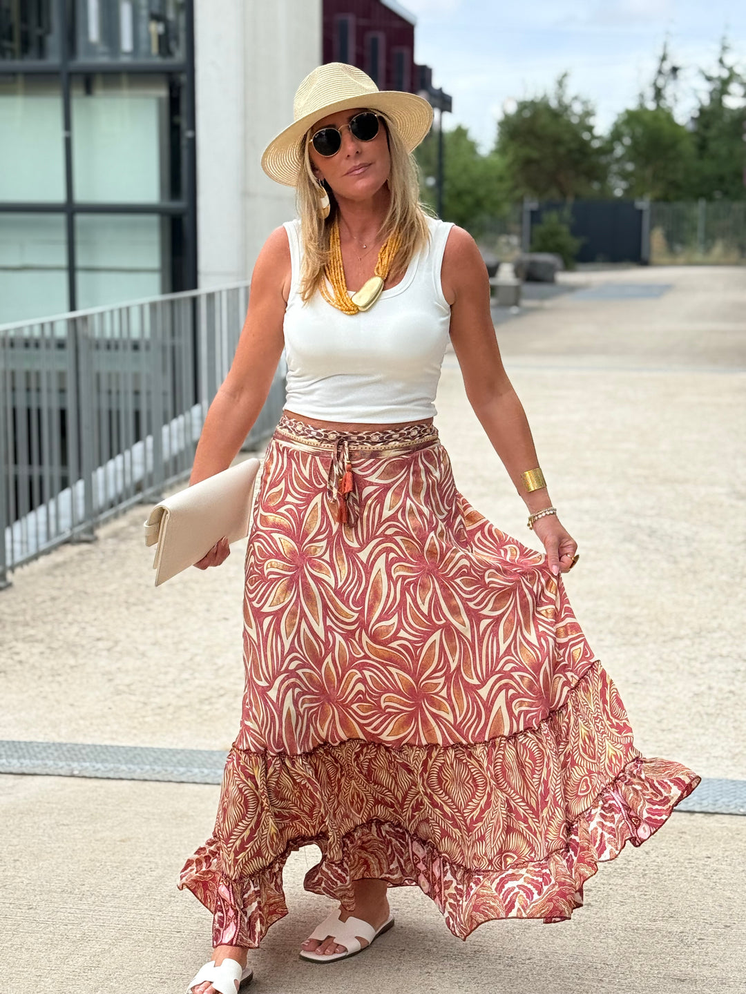 Jupe imprimée patchwork
