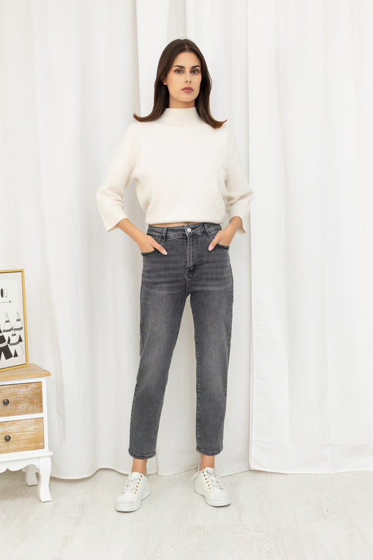 Jean mom gris 77011-