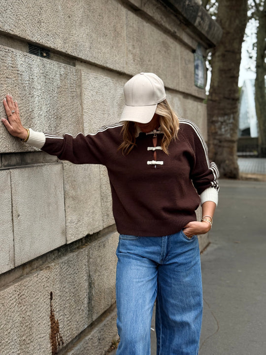 Pull col boutonné Choco 2772