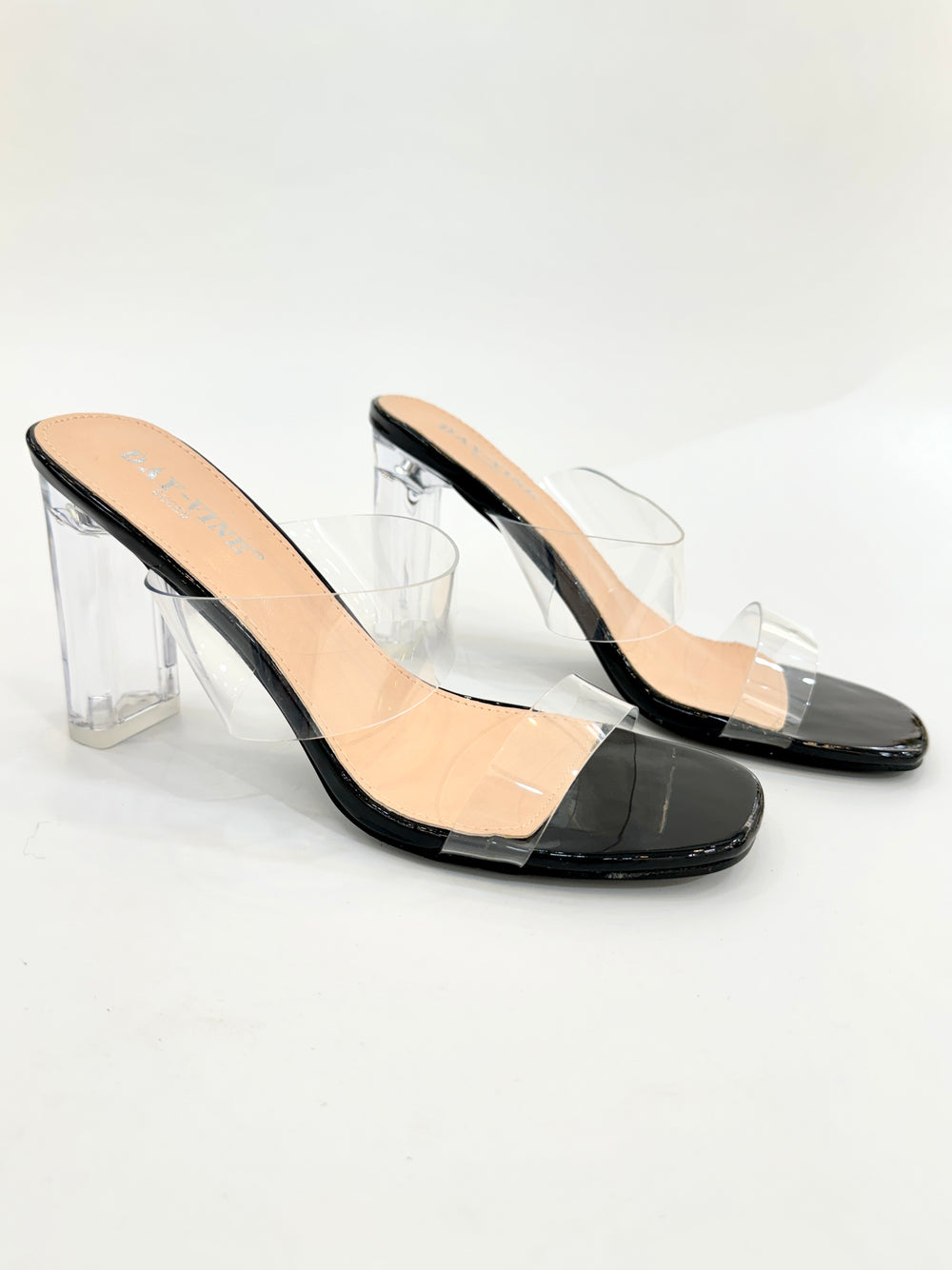 Sandal transparent nude Noir (8338-298)