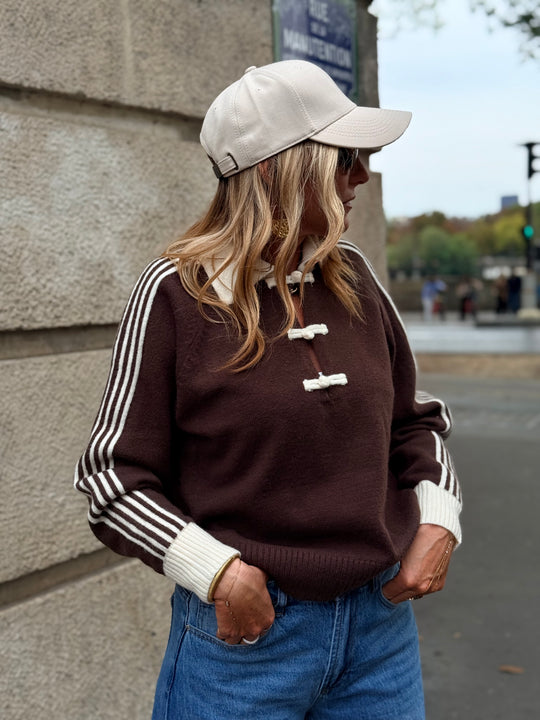 Pull col boutonné Choco 2772