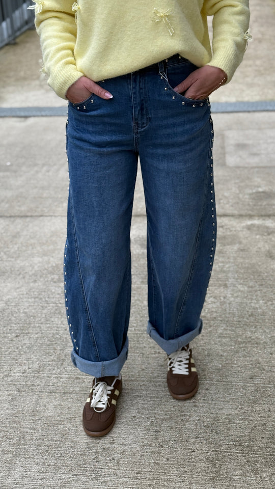 Jean Ballon Cloutés Bleu ST3017