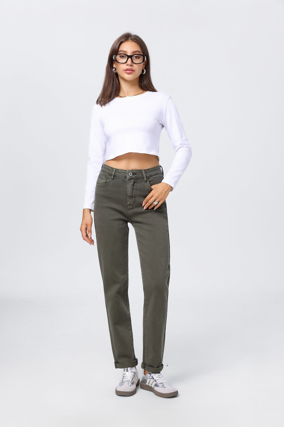 Jean mom KAKI 6035
