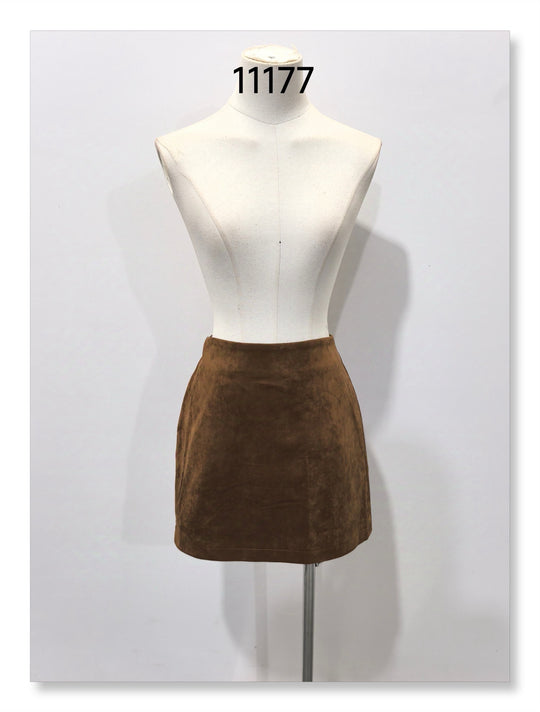 Jupe courte choco effet daim oraije 2522