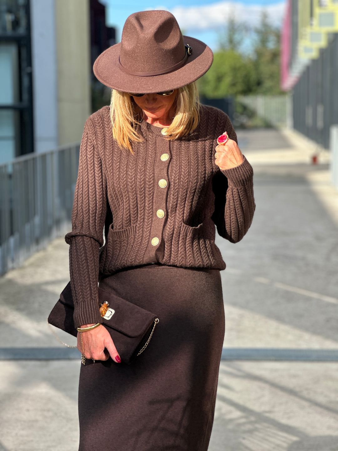 Gilet boutons maille tressé 8960