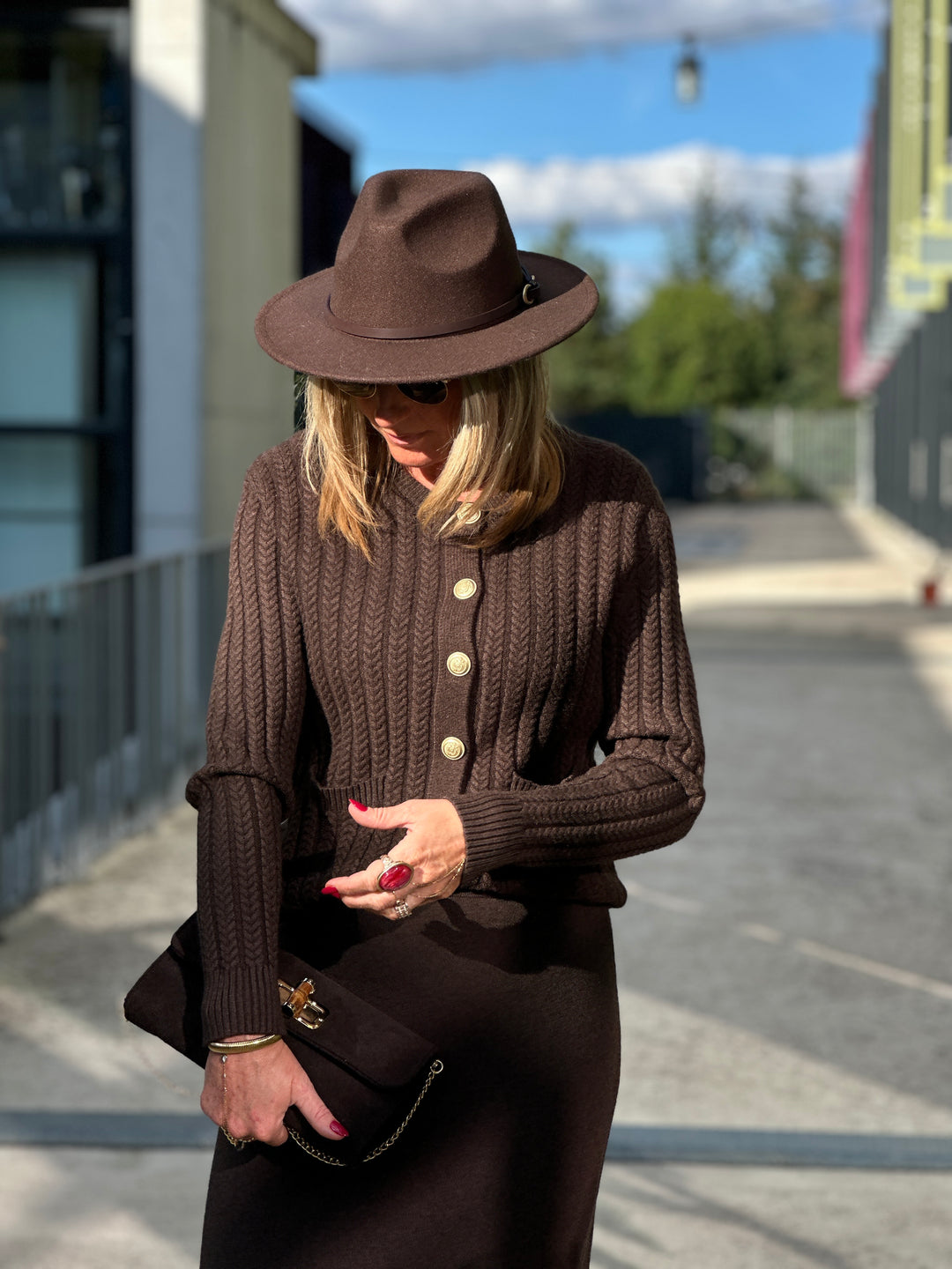 Gilet boutons maille tressé 8960