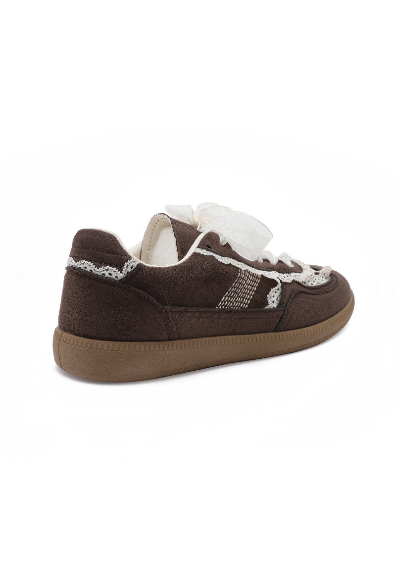 Baskets effet daim double lacets 6618 Choco