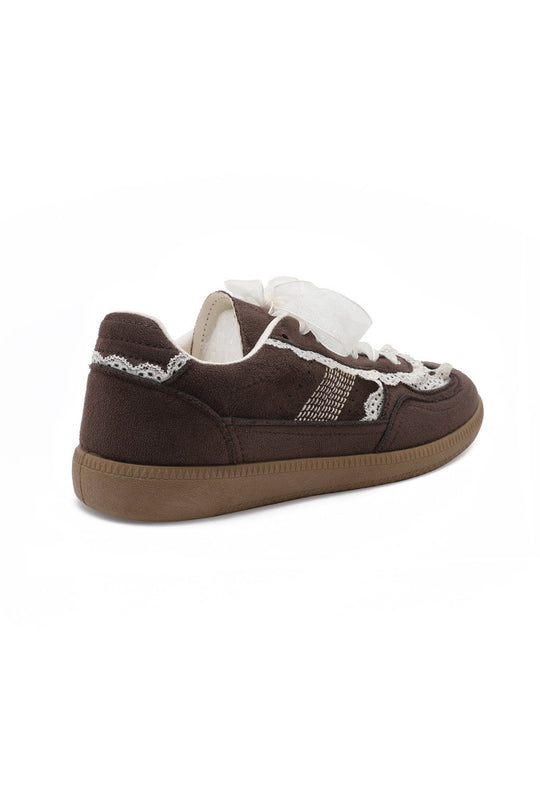 Baskets effet daim double lacets 6618 Choco
