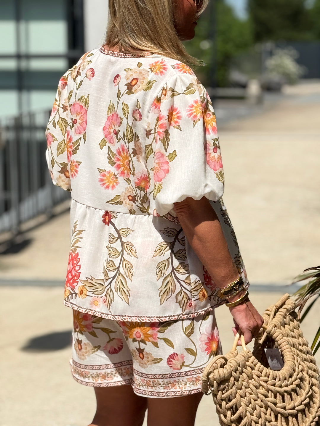 Blouse imprimé Q338 Beige