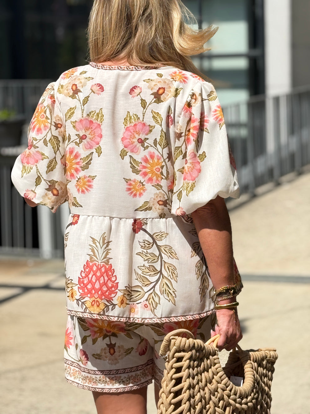 Blouse imprimé Q338 Beige