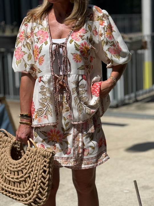 Blouse imprimé Q338 Beige