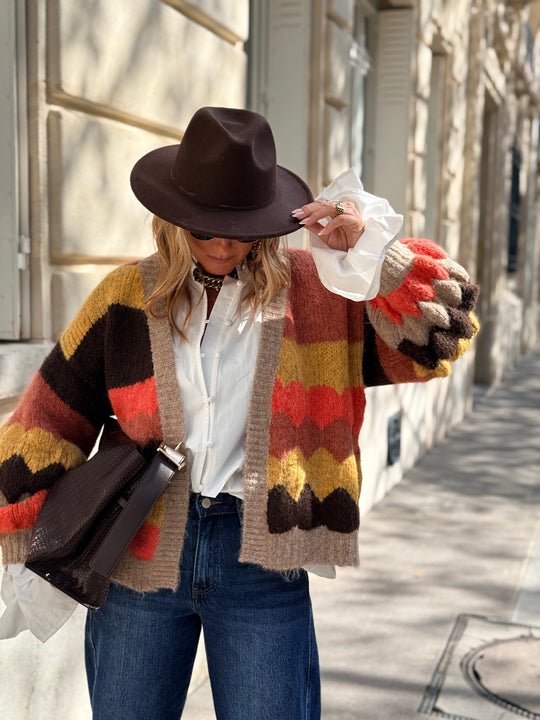 Gilet bouffants multicolore Orange 8003