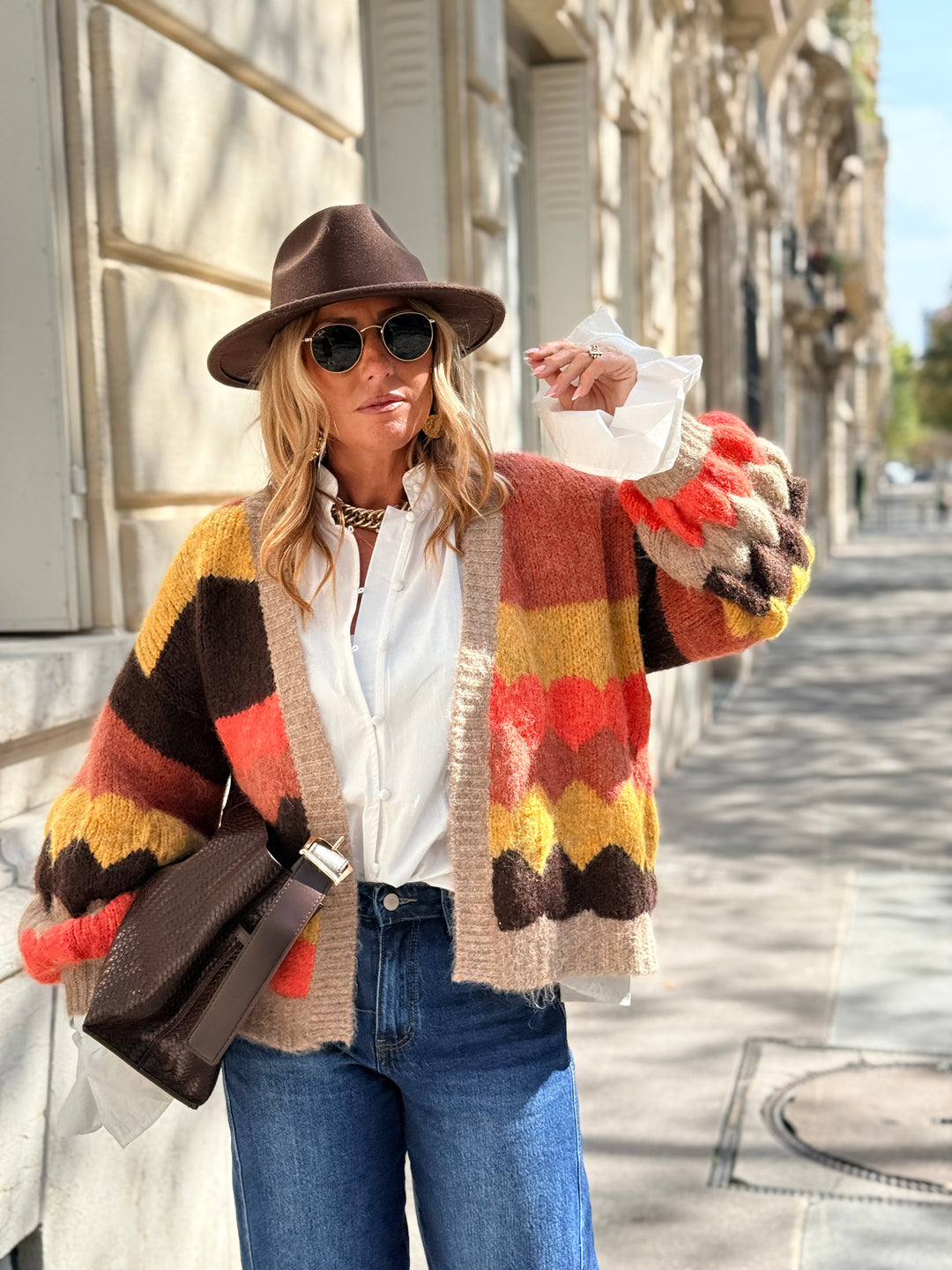 Gilet bouffants multicolore Orange 8003