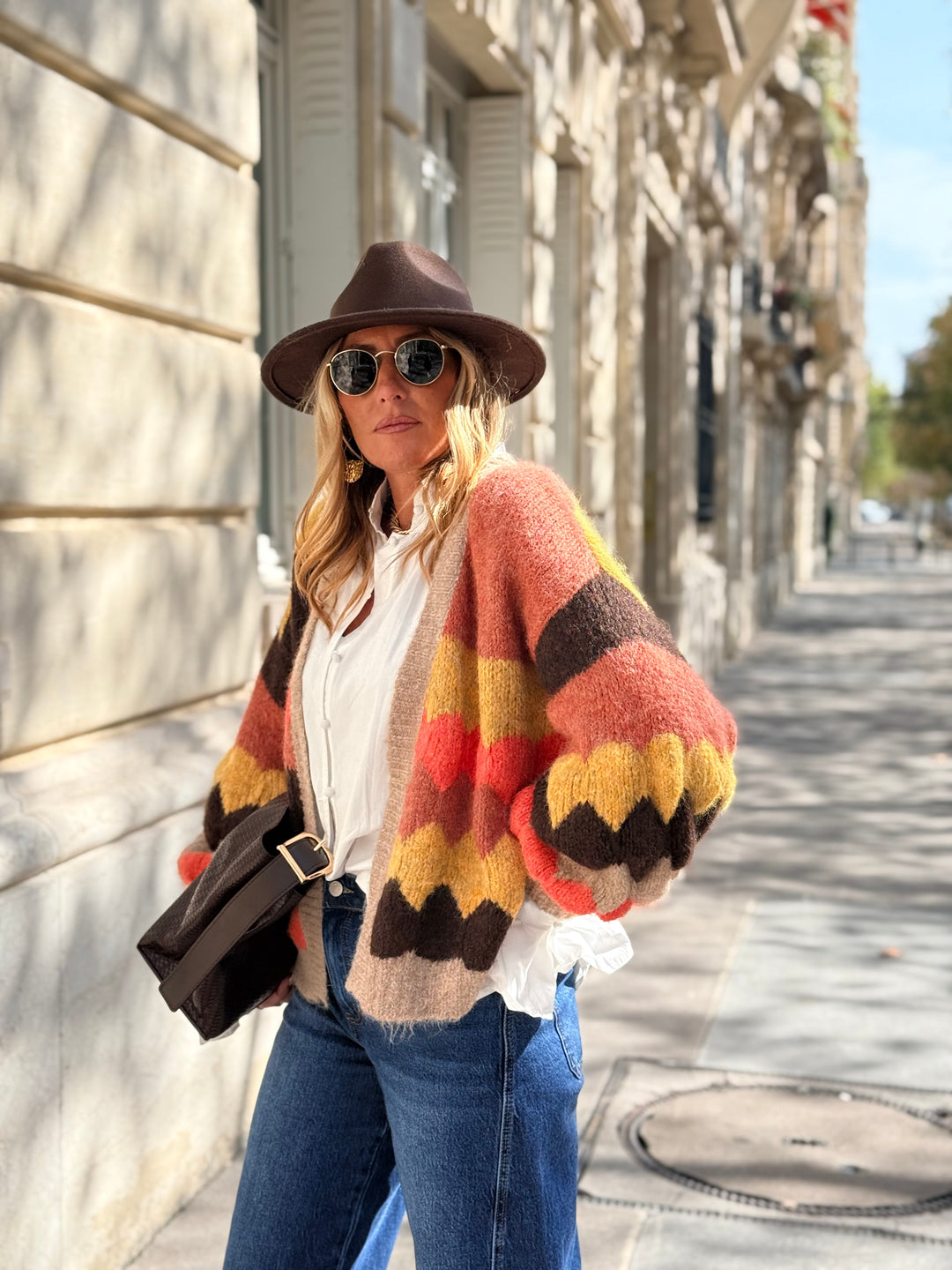 Gilet bouffants multicolore Orange 8003