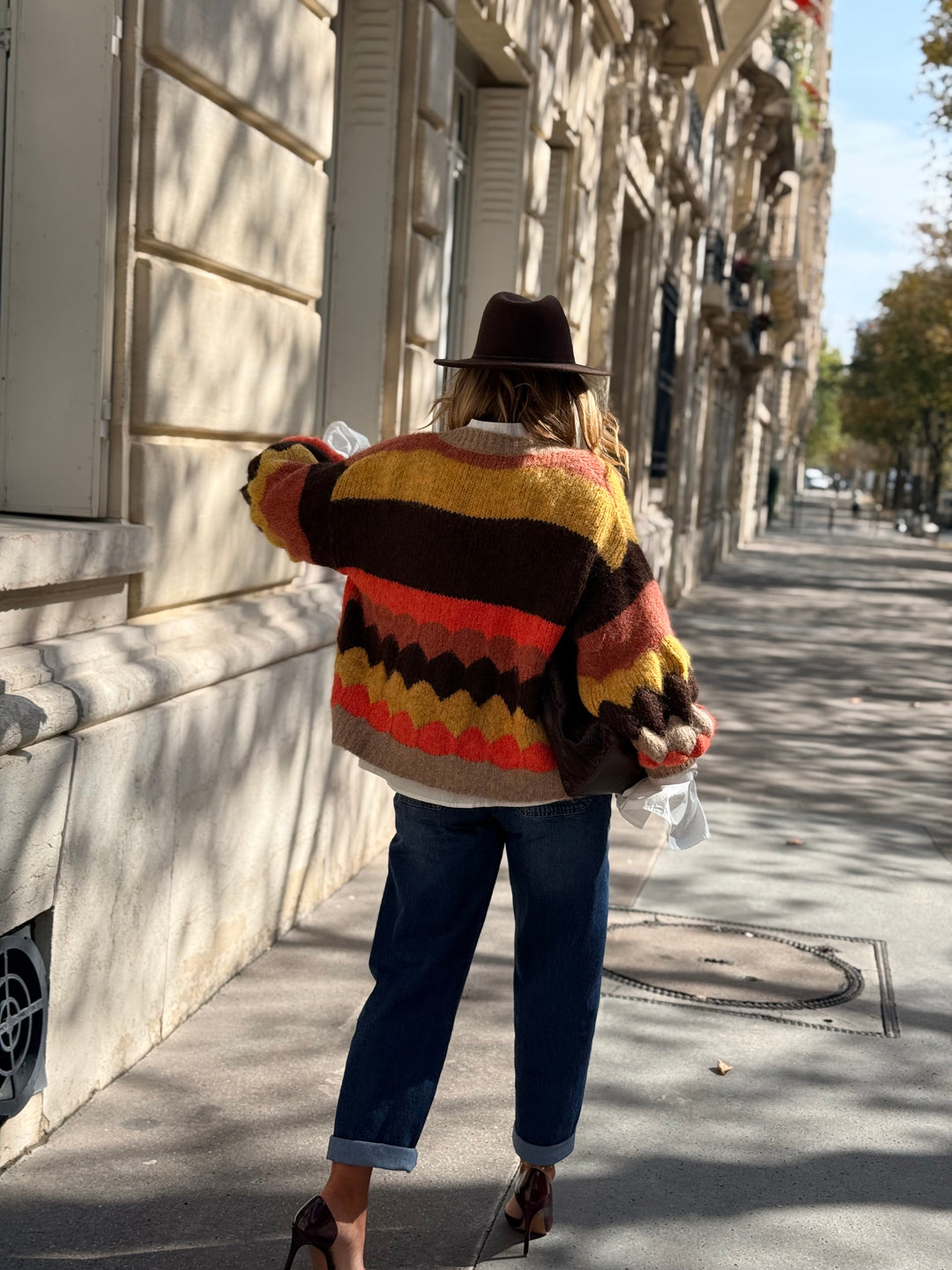 Gilet bouffants multicolore Orange 8003