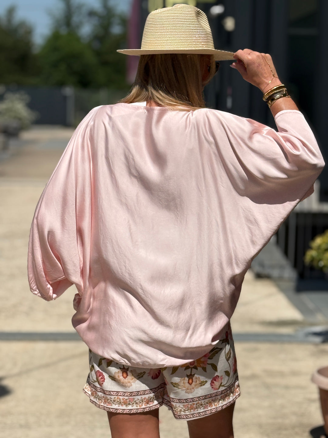 Blouse soie en rose