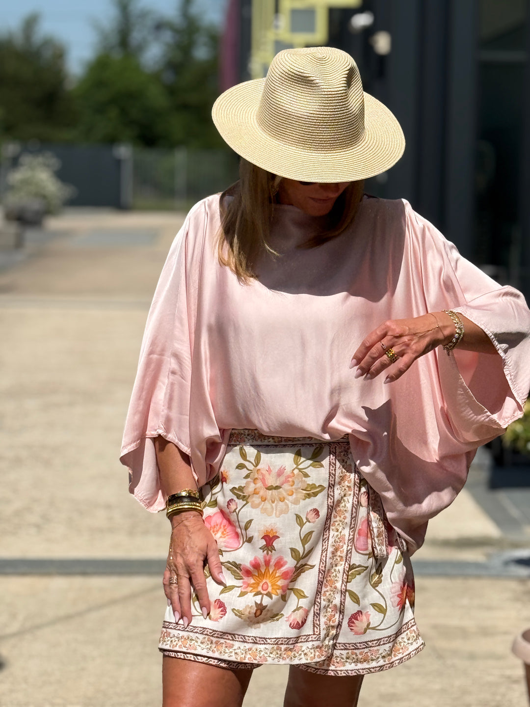 Blouse soie en rose
