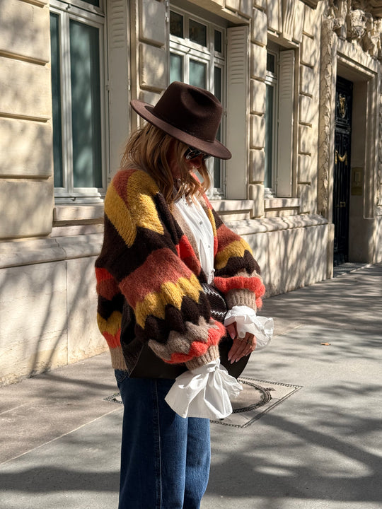 Gilet bouffants multicolore Orange 8003