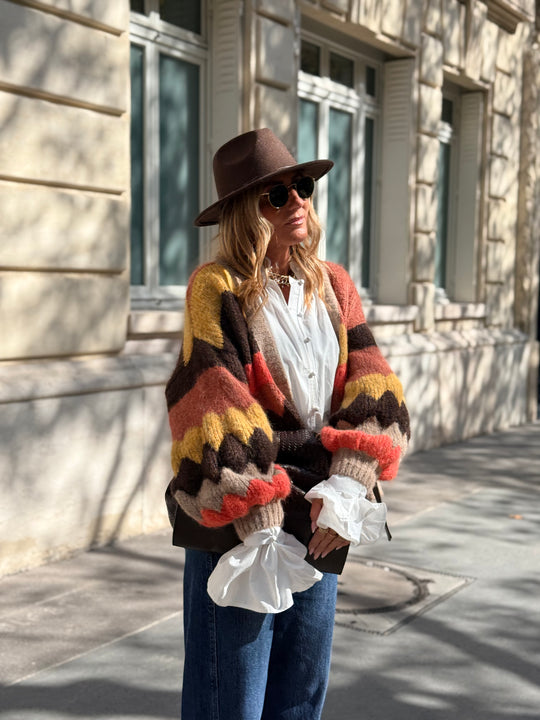 Gilet bouffants multicolore Orange 8003