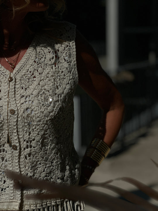 Boléro brodé beige 2538