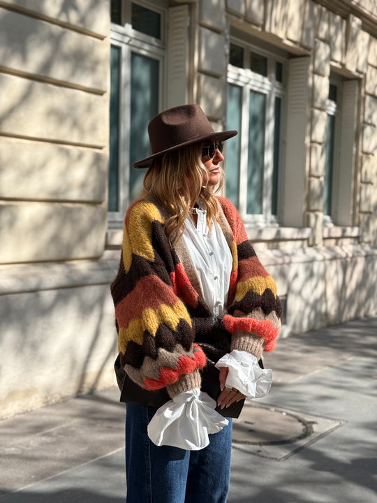 Gilet bouffants multicolore Orange 8003