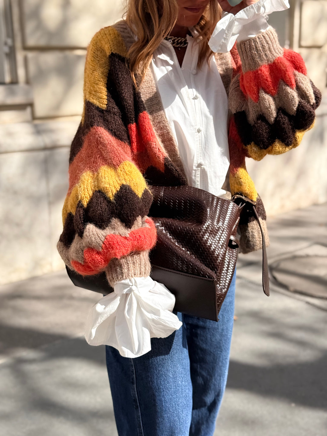 Gilet bouffants multicolore Orange 8003