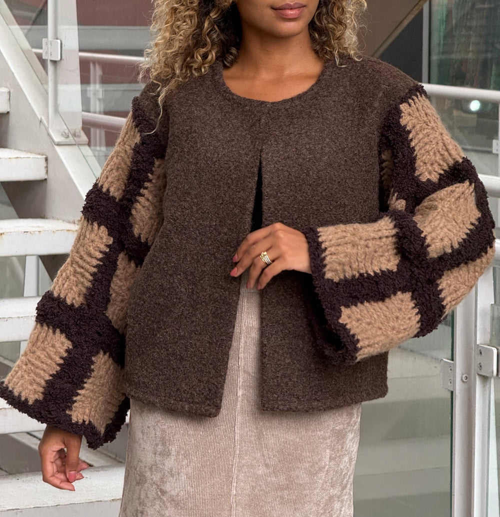 Veste courte manches tricotes Choco Z011