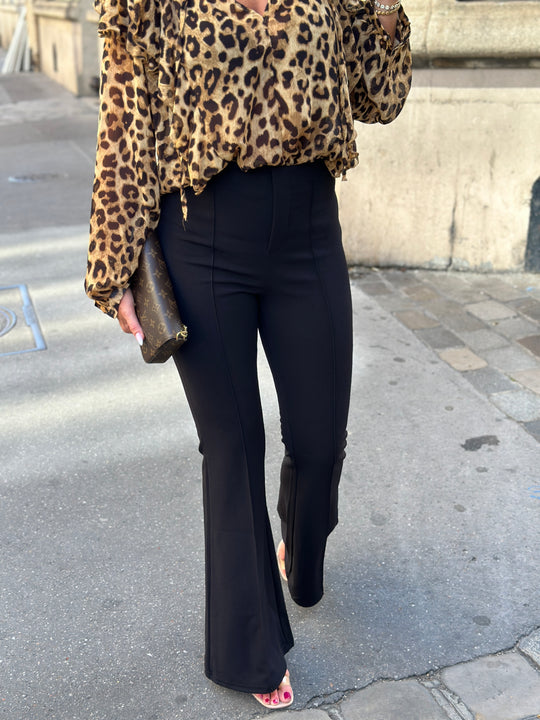Pantalon fluide taille haute NOIR 7069