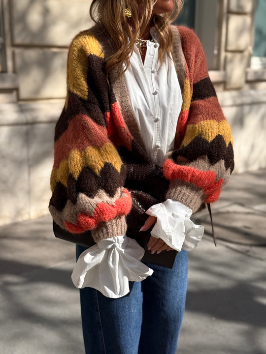 Gilet bouffants multicolore Orange 8003