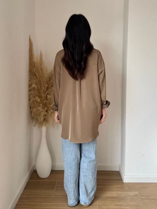 Chemise fluide Taupe PF313