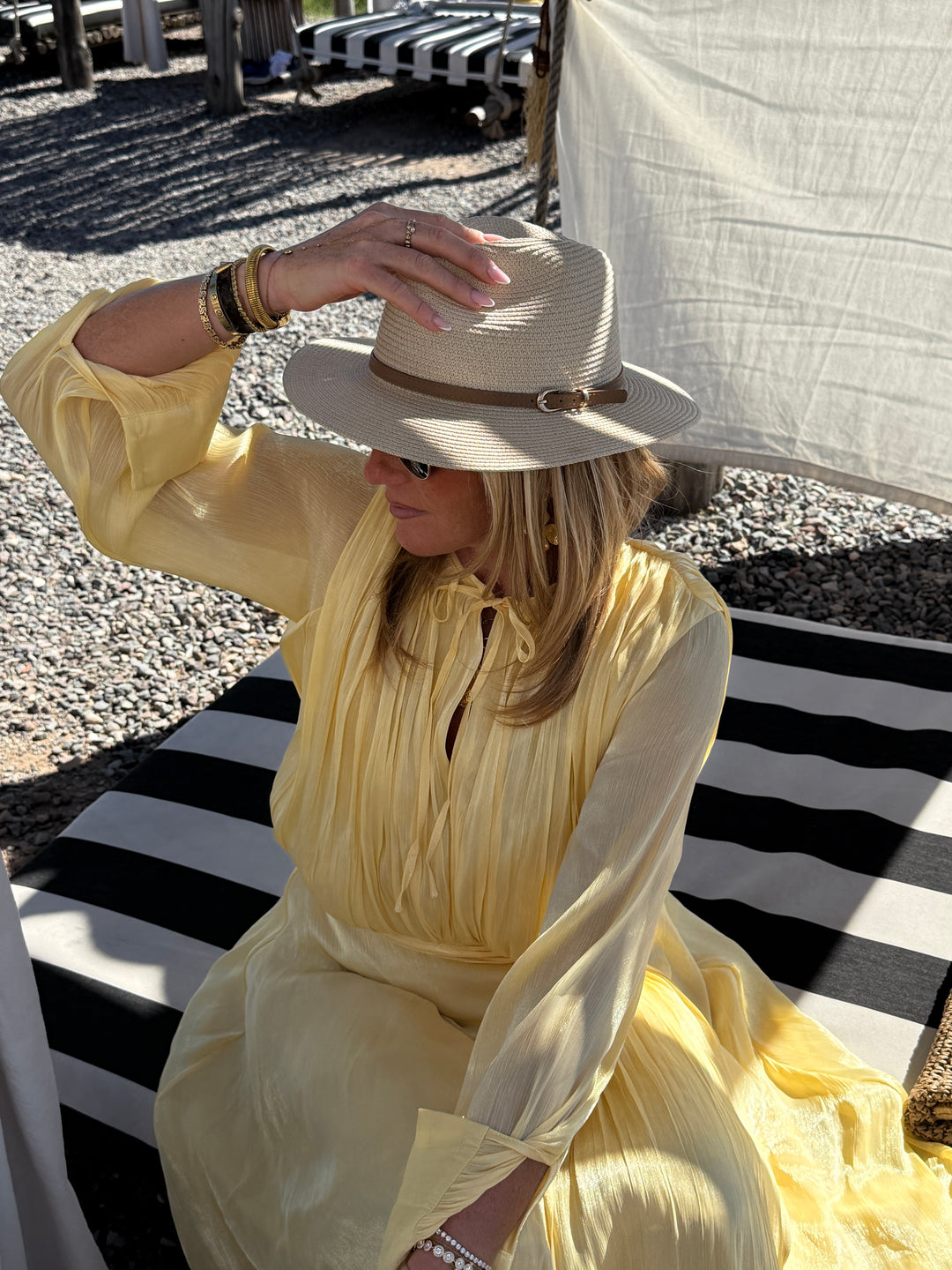 Robe satin volant  Jaune 68713