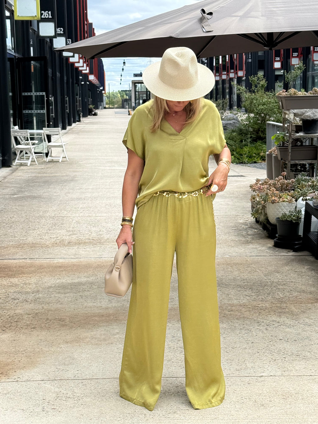 Ensemble satin soie Vert